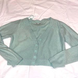 american eagle green crop cartigan - JM